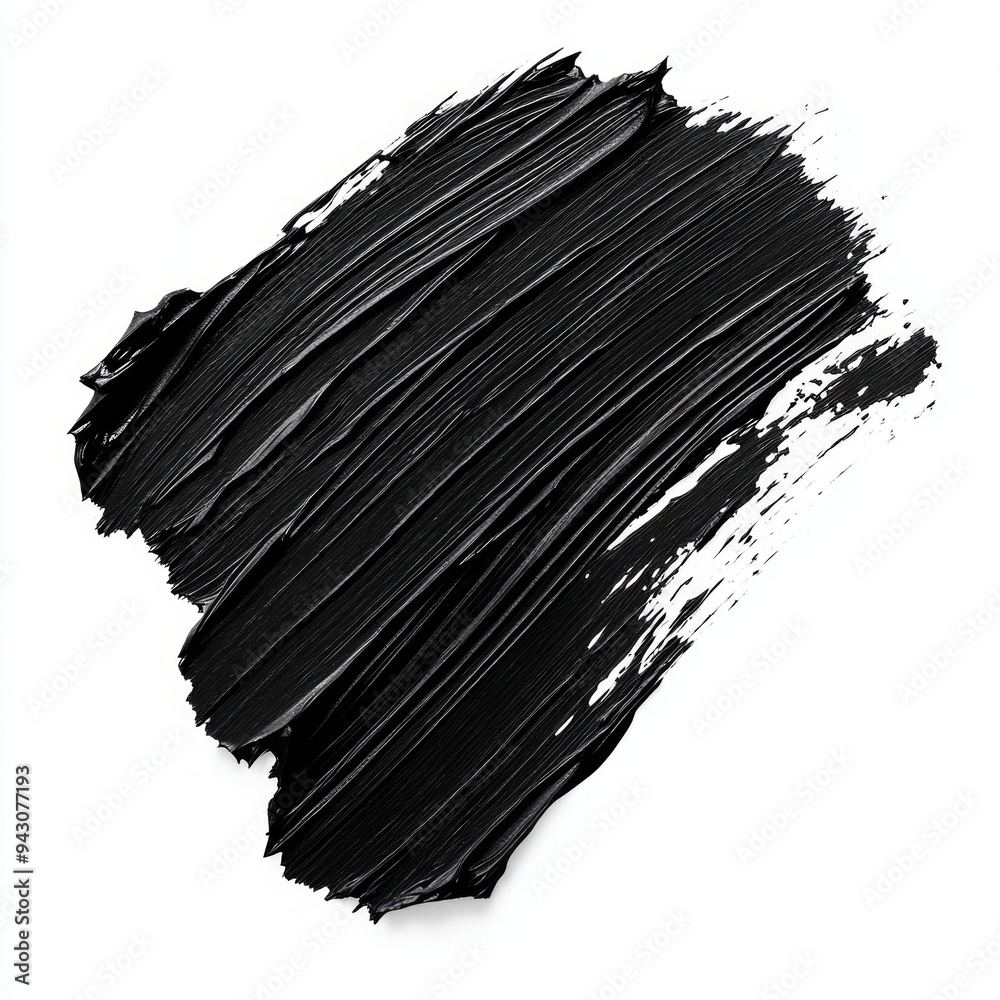 Black paint brush stroke in isolated white background Black paint brush stroke in isolated white background