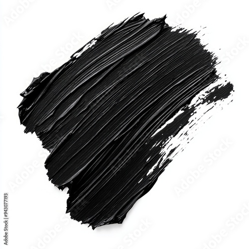 Black paint brush stroke in isolated white background