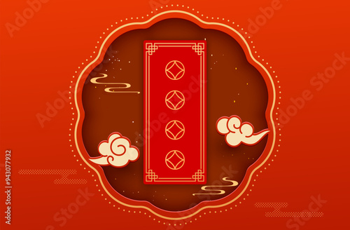 Chinese New Year Spring Festival poster template, greeting cards and banners