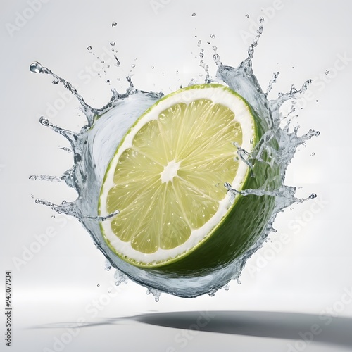 Fresh Lemon with Water Explosion