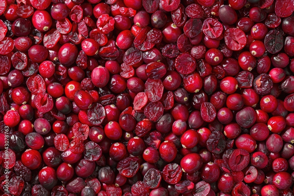 Vibrant Cranberry Background - Dried and Fresh Cranberries in Abundant Crimson Red for Holiday Designs Vibrant Cranberry Background - Dried and Fresh Cranberries in Abundant Crimson Red for Holiday Designs