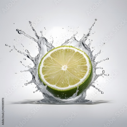 Fresh Lemon with Water Explosion