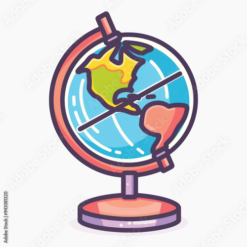 Colorful globe illustration for education