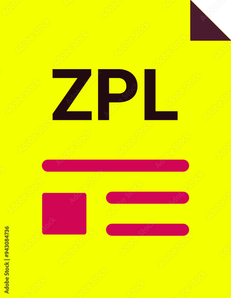 ZPL with deep and minimal colors and folded icon ZPL with deep and minimal colors and folded icon