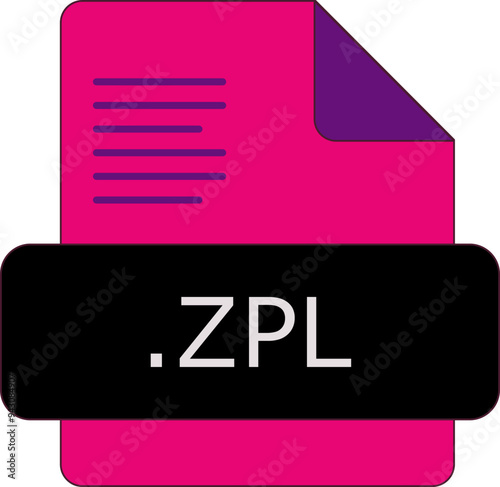 ZPL File extension icon insidse fill with lines fill