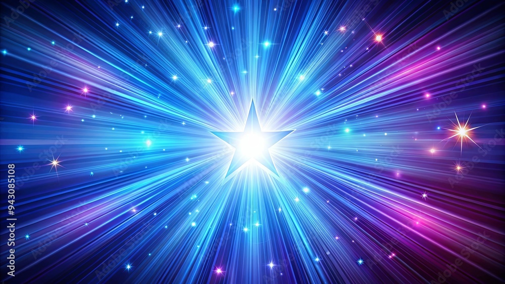 Vibrant blue and purple background with a star burst in the center Vibrant blue and purple background with a star burst in the center