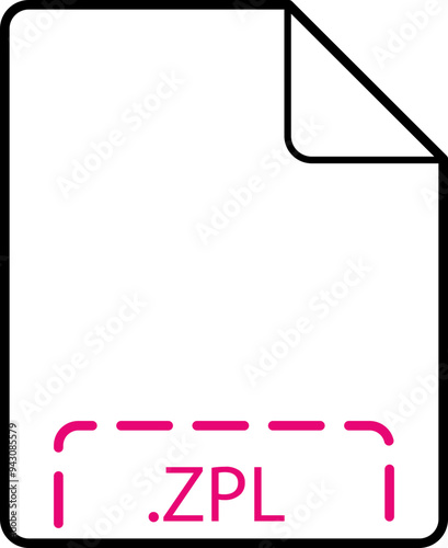ZPL File icon deep rounded outline