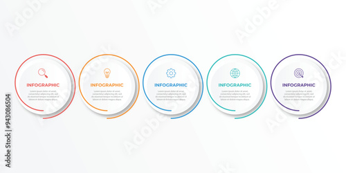 Vector Infographic label design template with icons and 5 options or steps.