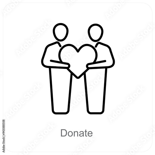 Donate and Help icon concept