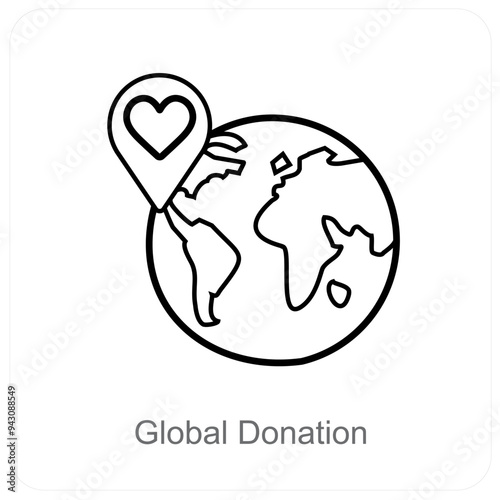 Global Donation and crowdfunding icon concept