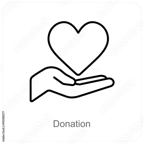 Donation and share icon concept