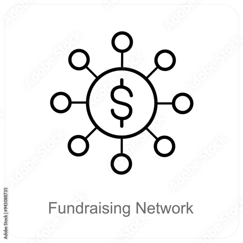 Fundraising network and Funds icon concept