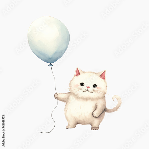 Cute chubby cat  on white background