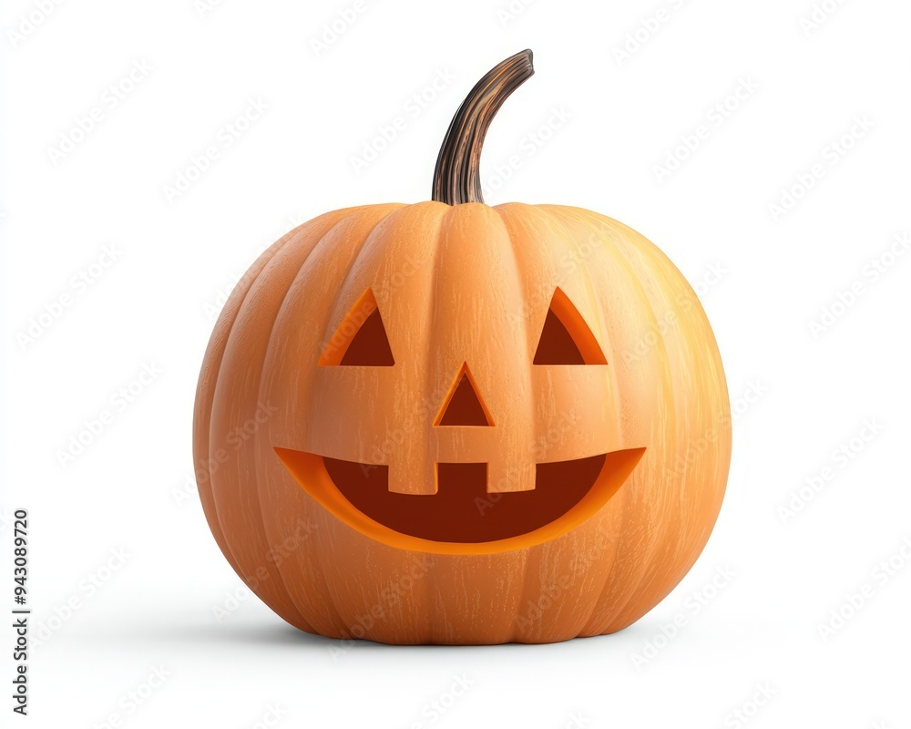 Minimal design smiling pumpkin cartoon, perfectly featured on a white background. Minimal design smiling pumpkin cartoon, perfectly featured on a white background.