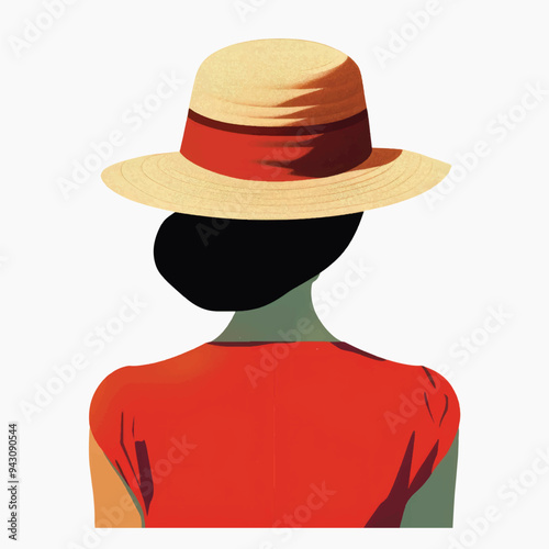 Woman wearing hat, retro style