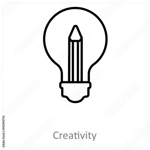 Creativity and creative idea icon concept