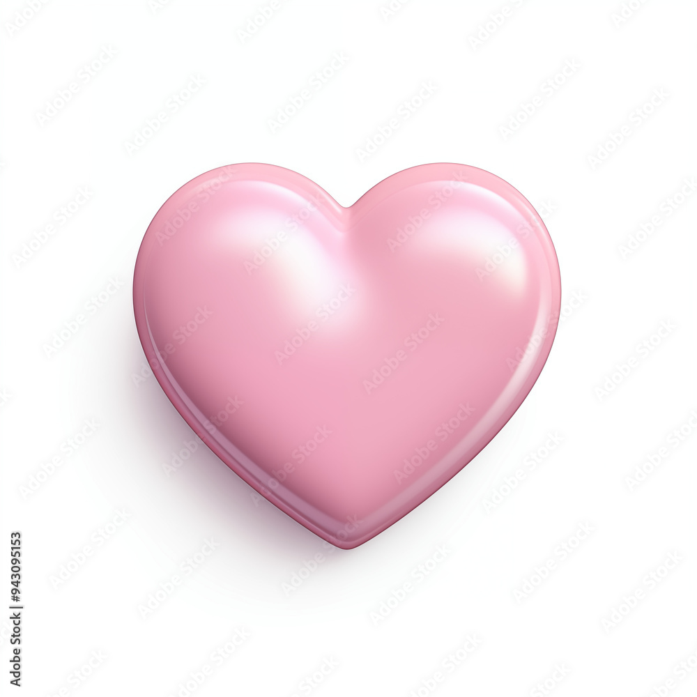 Pink Glossy Heart Shaped Balloon on White Background with Copy Space Pink Glossy Heart Shaped Balloon on White Background with Copy Space