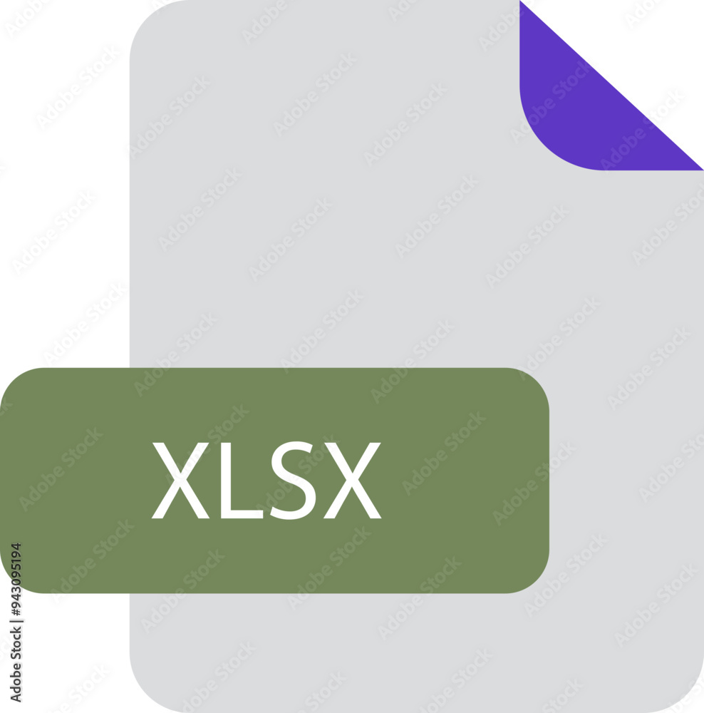 XLSX file extension icon rounded corners and deep color XLSX file extension icon rounded corners and deep color