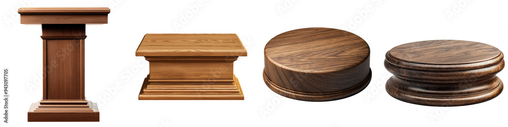 Wooden podium cut out transparent isolated on white background PNG Wooden podium cut out transparent isolated on white background PNG