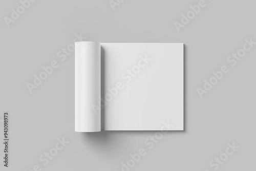 Blank Brochure Square Bifold Mockup 