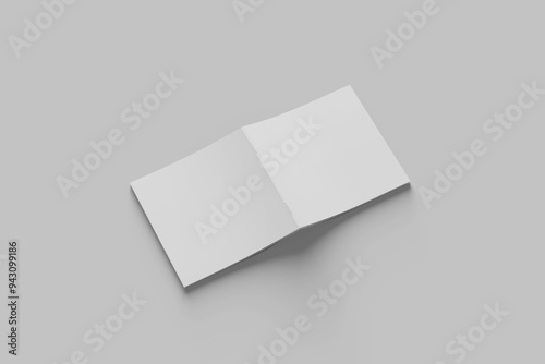 Blank Brochure Square Bifold Mockup 