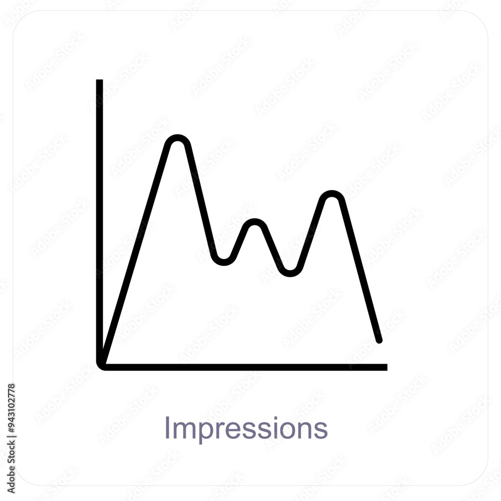 Impressions and Analysis icon concept Impressions and Analysis icon concept