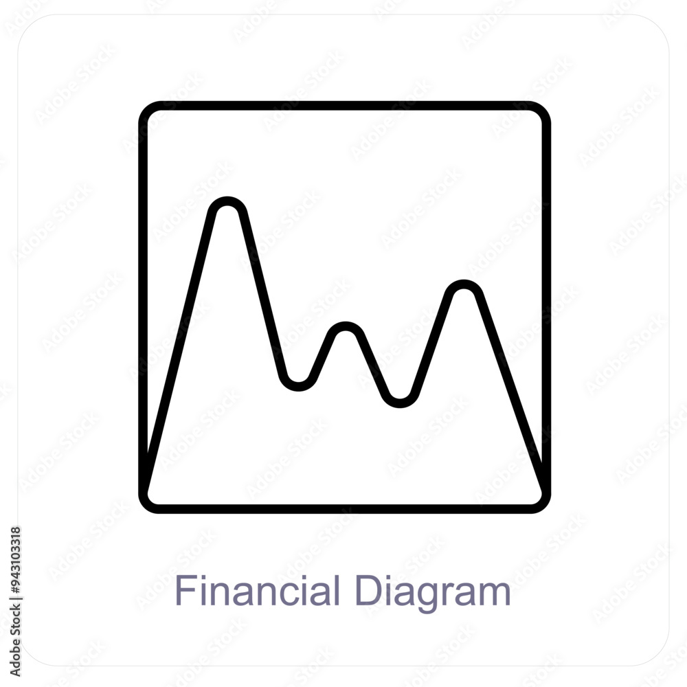 Financial Diagram and diagram icon concept Financial Diagram and diagram icon concept