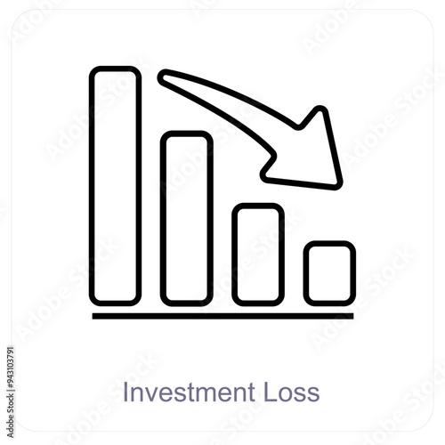Investment Loss and diagram icon concept
