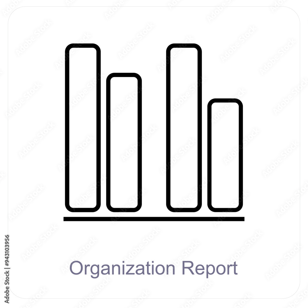 Organization Report and diagram icon concept Organization Report and diagram icon concept