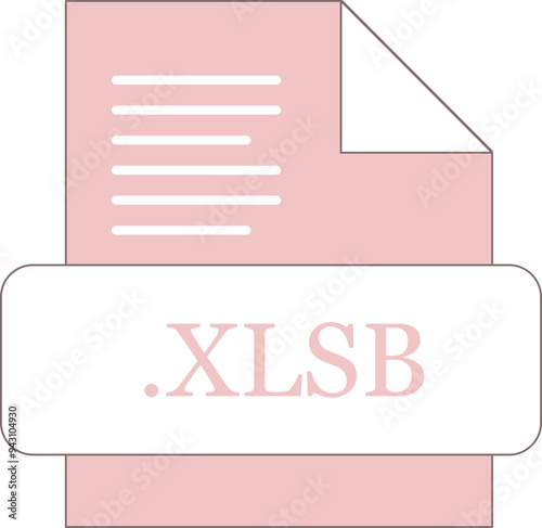 XLSB File extension icon fill with minimal colors