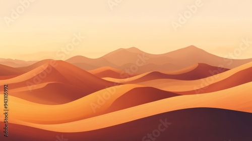 Abstract desert landscape with shifting sands, warm tones, and soft gradients 