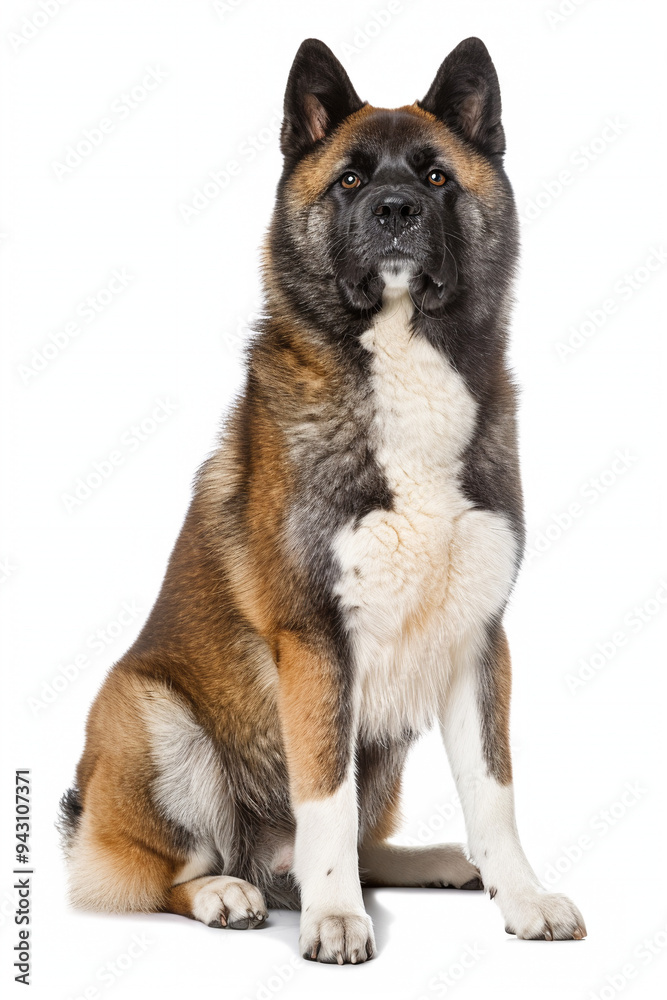 Akita Dog Breed isolated on white background Akita Dog Breed isolated on white background