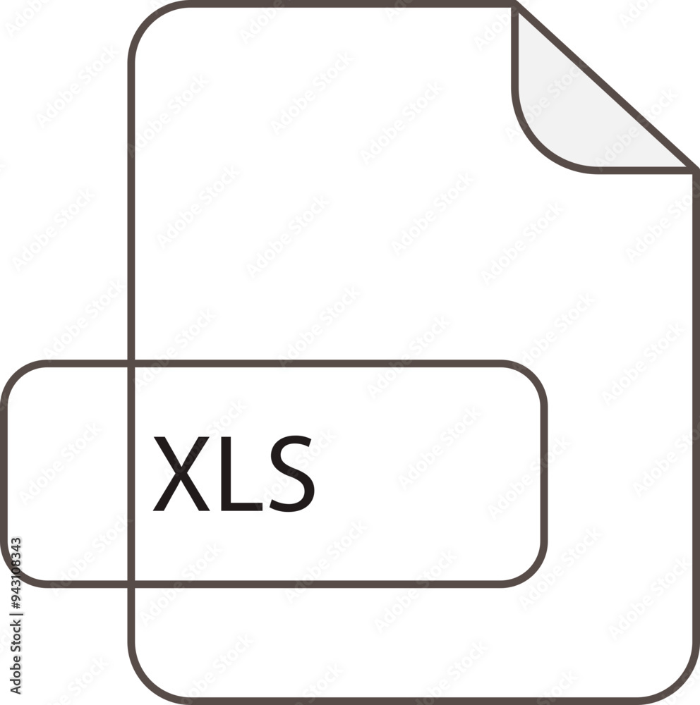 XLS File extension icon RAW thicker outline XLS File extension icon RAW thicker outline