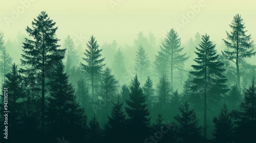 Illustration of the Misty Forest