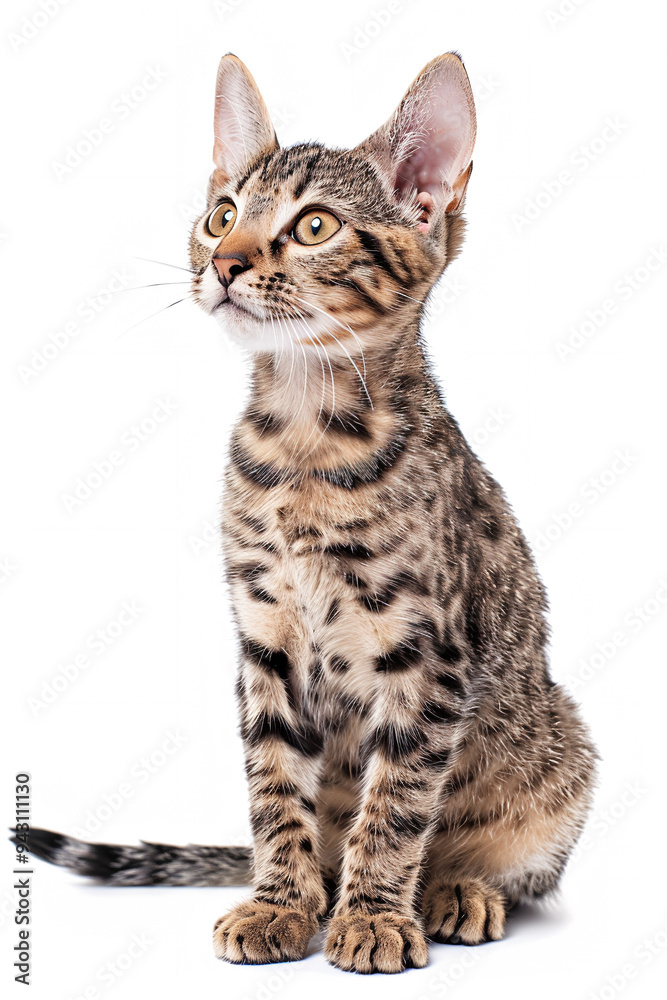 Obraz premium Egyptian Mau Cat Breed isolated on white background 