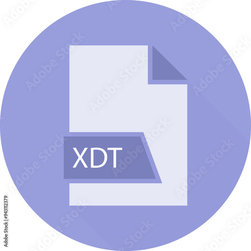 XDT File format icon in shapes and circular shape outside