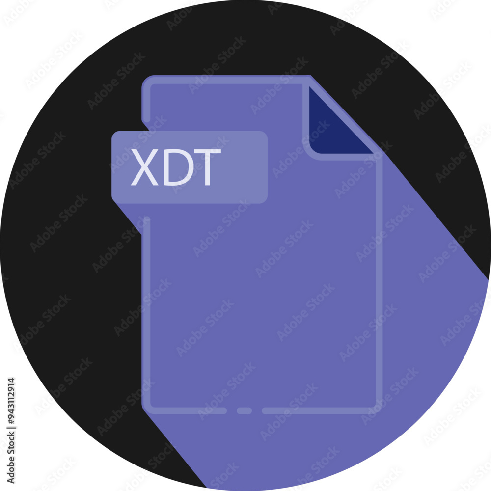 XDT File fomat minimal icon with circle outside XDT File fomat minimal icon with circle outside