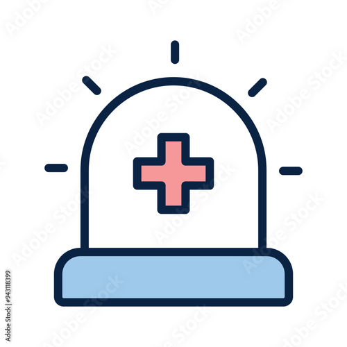 Siren having medical sign concept of medical emergency vector, easy to use