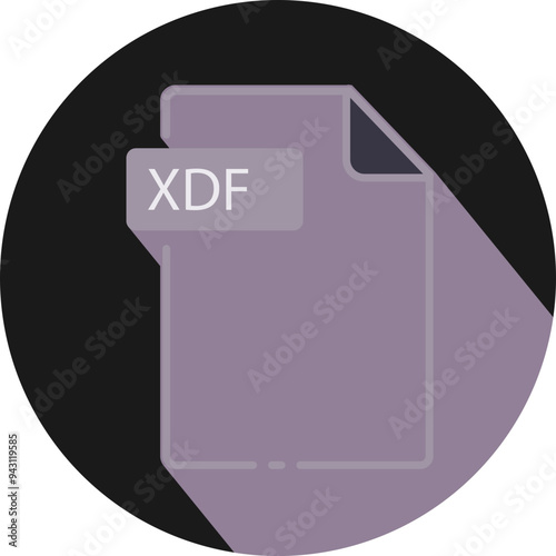 XDF File fomat minimal icon with circle outside photo