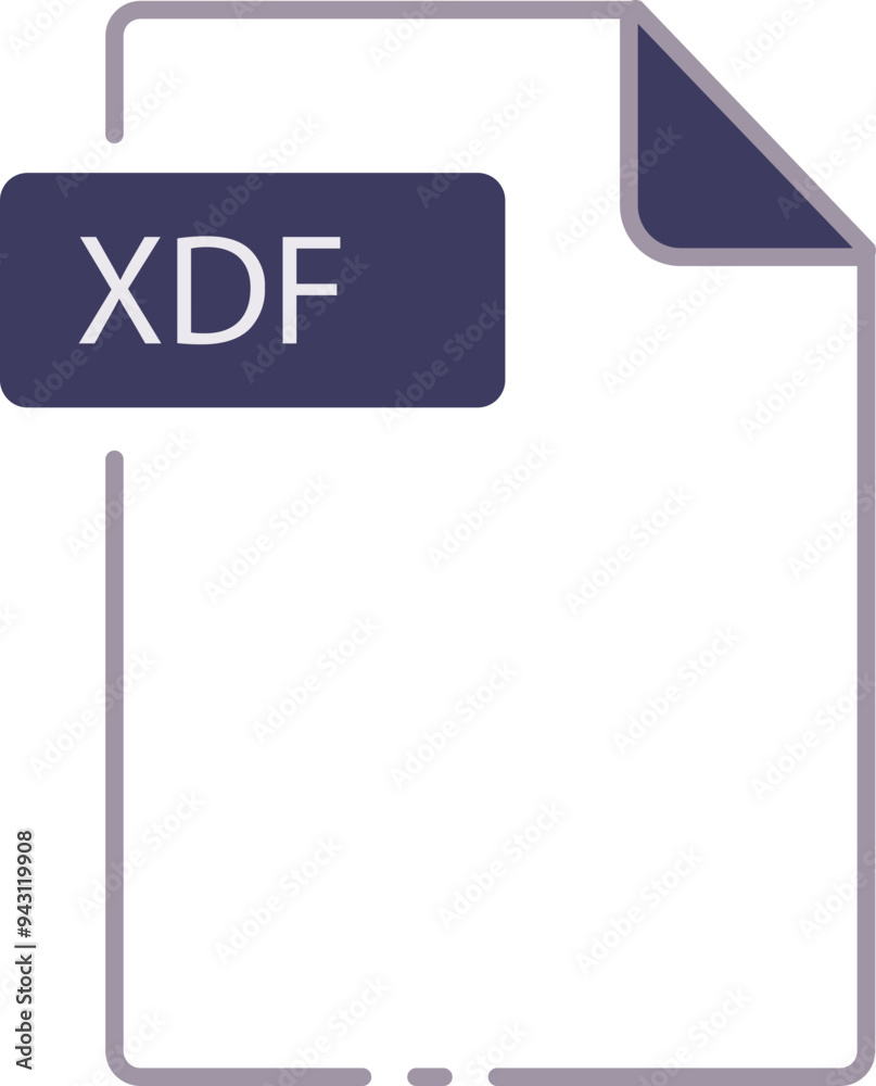 Obraz premium XDF File format minimal icon outline