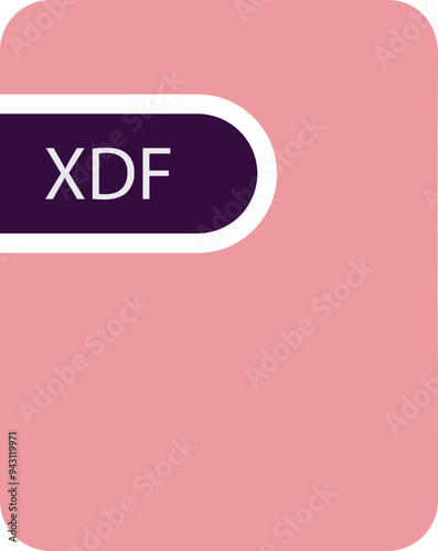 XDF File icon black fill and empty for symbol