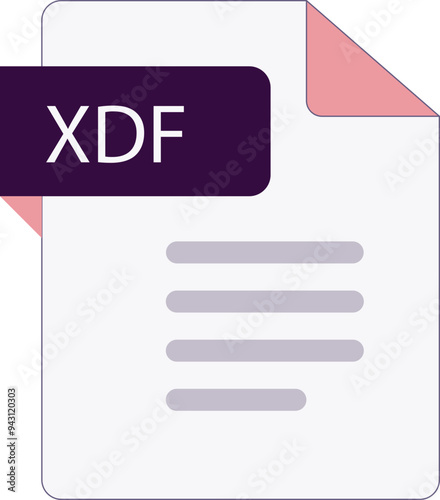 XDF File icon with folded style document