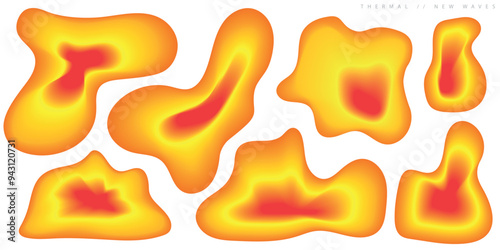 thermal map, heat map, abstract forms