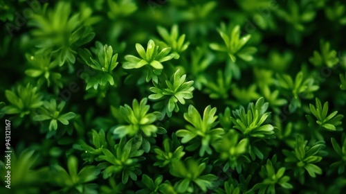 A close up of green leaves with a lush green background