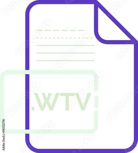 WTV Fille extension icon fIill and outline photo