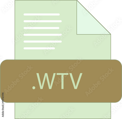 WTV File extension icon fill and bebes writting photo