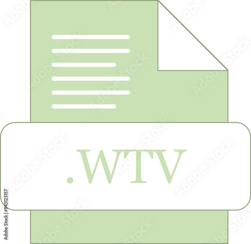 WTV File extension icon fill with minimal colors photo