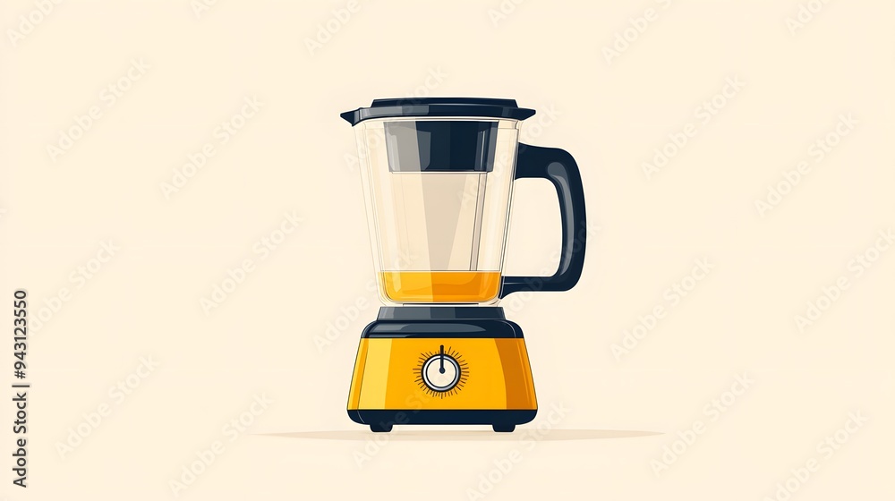 Yellow Blender with Orange Juice. Yellow Blender with Orange Juice.
