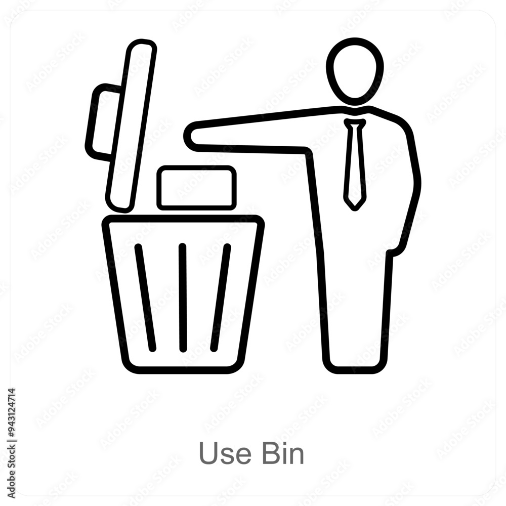Use Bin and recycle icon concept Use Bin and recycle icon concept