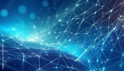 abstract blue tehcnology background with lines and points